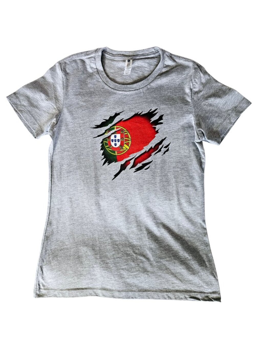 Portugal Slash Women's T-Shirt, Heather Gray, Size S